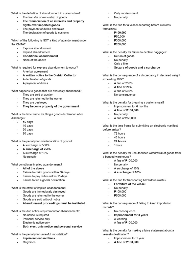 ABANDONMENT | PDF | Customs | Affidavit
