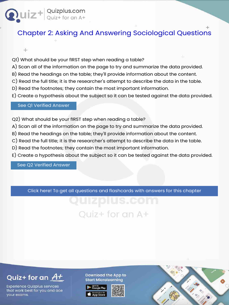 What Should Be Your First Step When Reading A Table | PDF