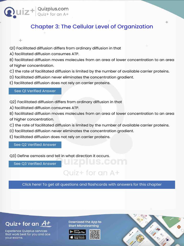Facilitated Diffusion Differs From Ordinary Diffusion in That | PDF ...