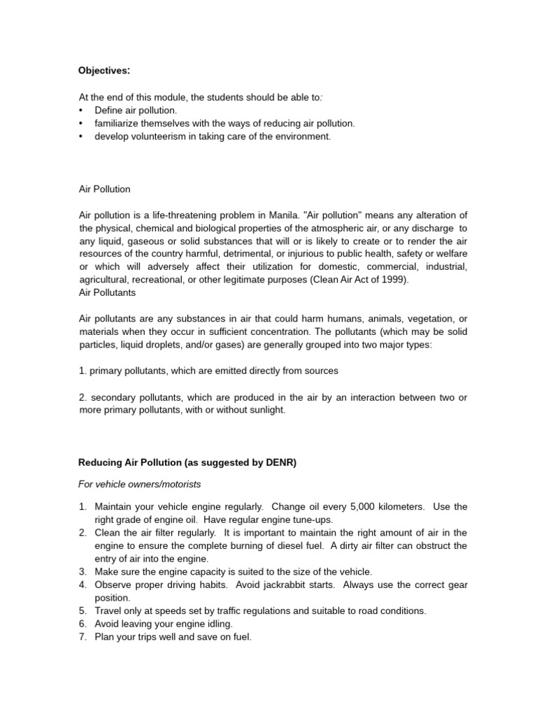 Air Pollution | PDF