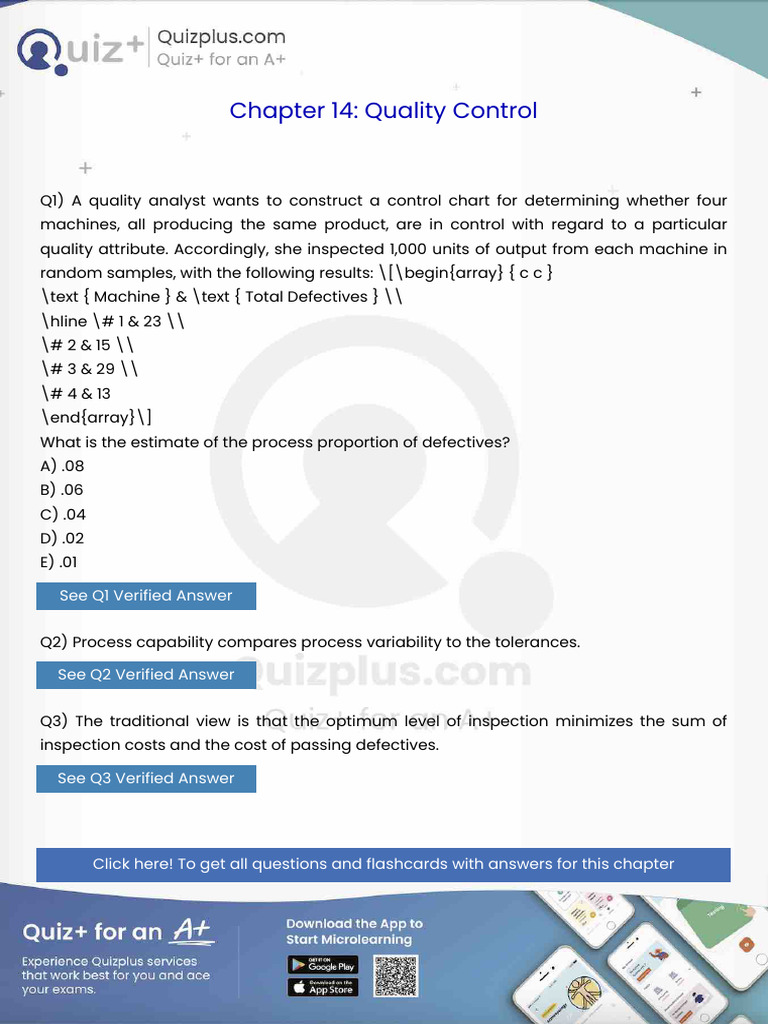 A Quality Analyst Wants To Construct A Control Chart For Determining ...