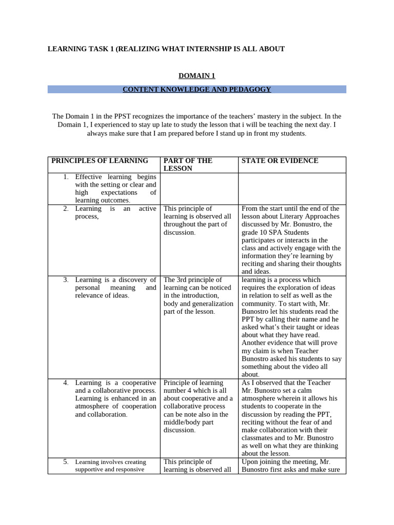 LEARNING TASK 1 and 2 (With Answer) | PDF