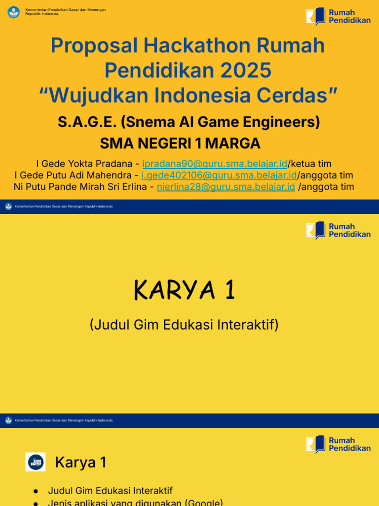 Proposal Hackathon Rumah Pendidikan 2025 | PDF