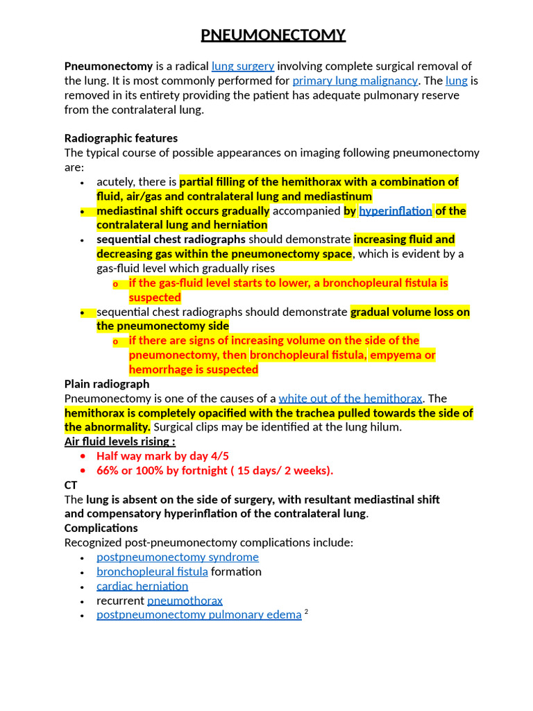 Pneumon Ectomy | PDF
