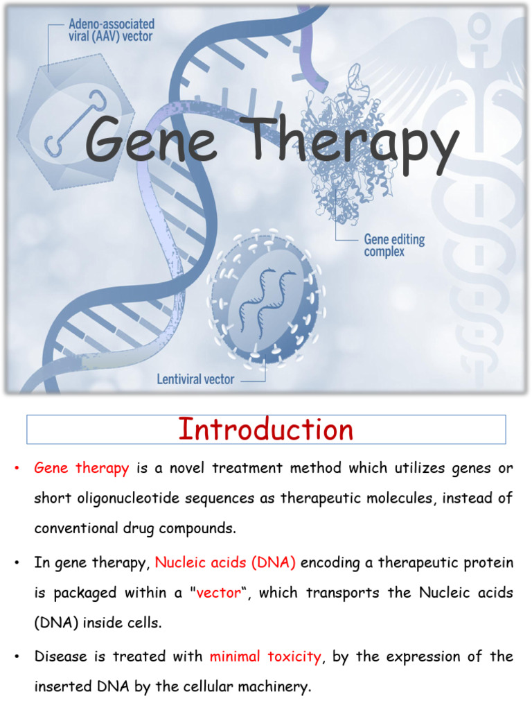Lecture - Gene Therapy | PDF | Crispr | Gene Therapy