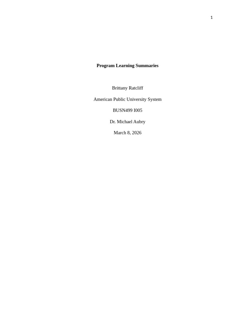 Program Learning Summary (1) | PDF | Decision Making | Critical Thinking