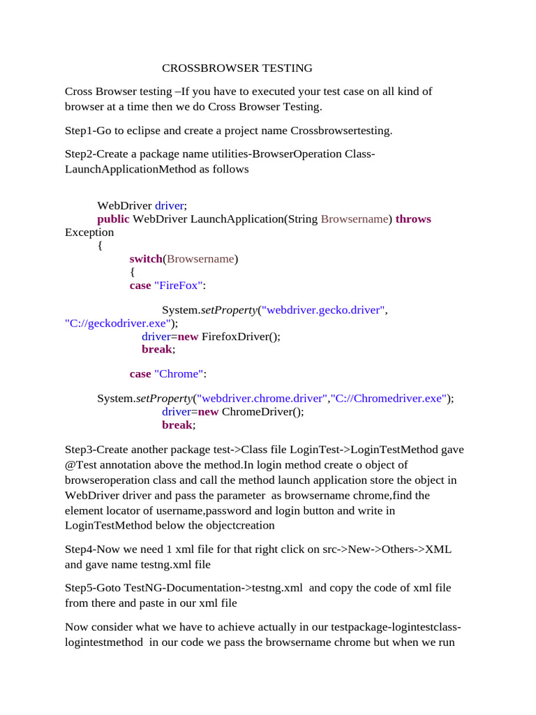 Cross Browser Testing | PDF | Software | Software Development