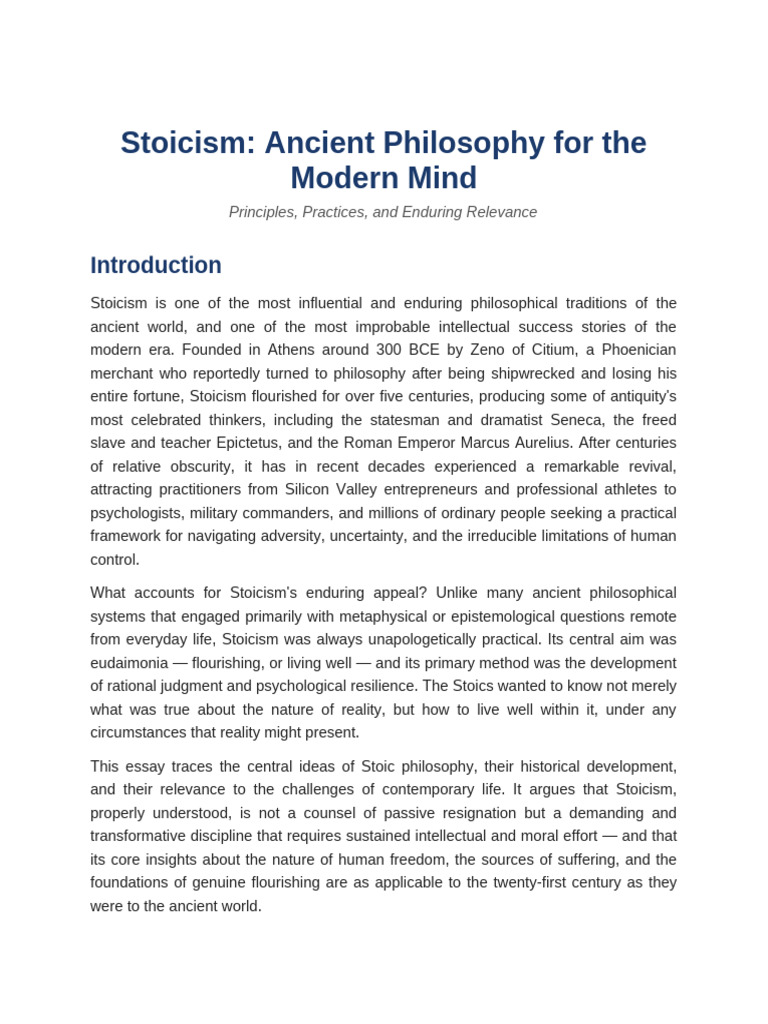 03 Stoicism | PDF | Stoicism