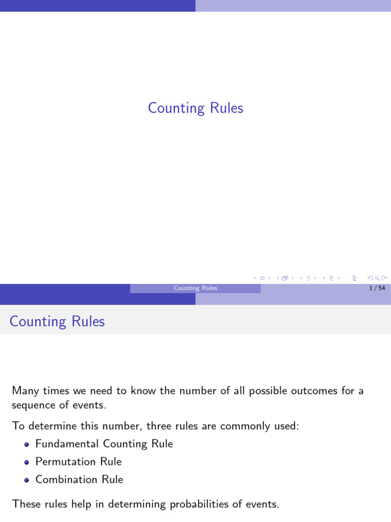 Lecture 4 Counting Rules | PDF | Mathematics