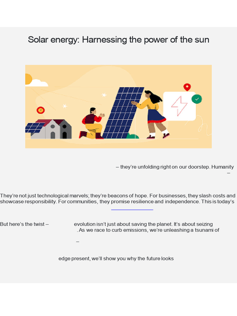 Solar Energy Harnessing The Power of The Sun | PDF | Solar Energy ...