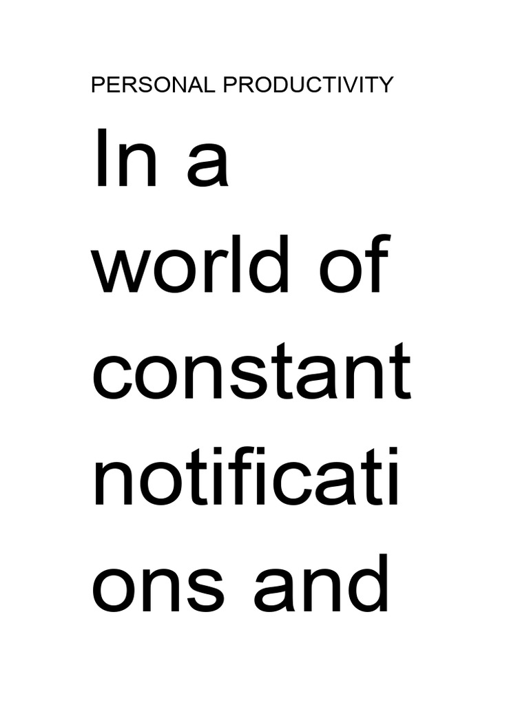 Personal Productivity | PDF
