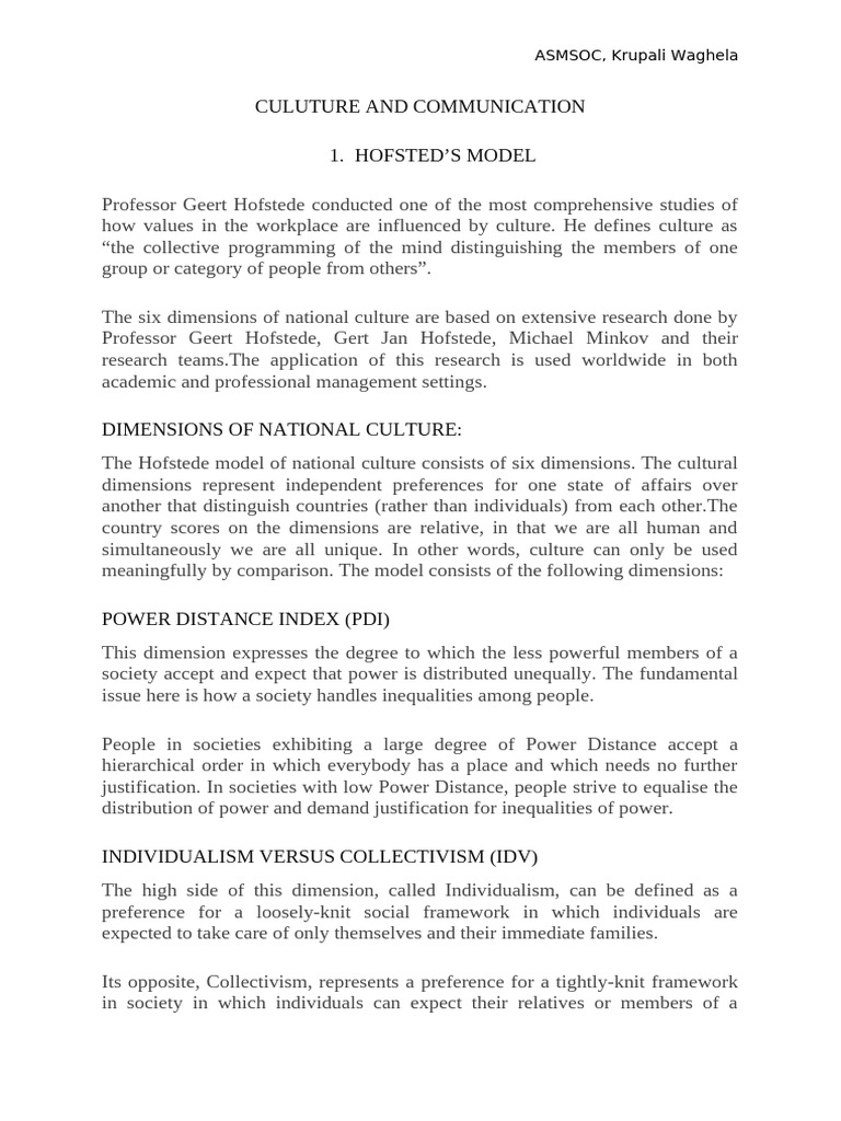 Culture and Communication | PDF | Psychology | Behavioural Sciences