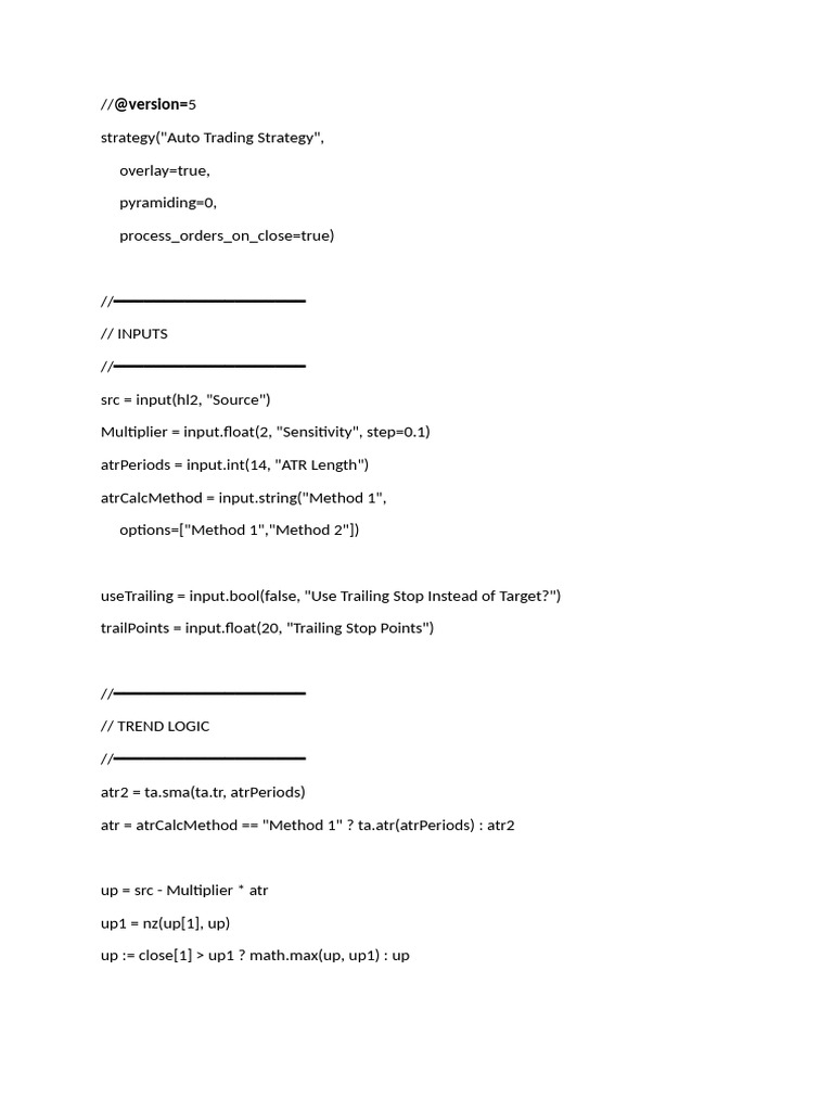 Auto Trading Strategy | PDF | Computer Programming | Logic