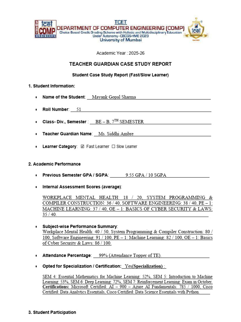 Student Case Study 2025 - 2026 | PDF