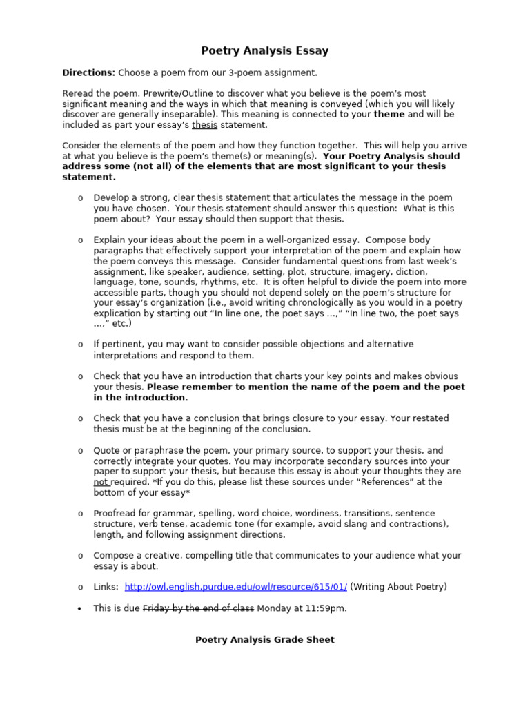 Poetry 4 - Poetry Analysis Essay | PDF | Poetry | Essays