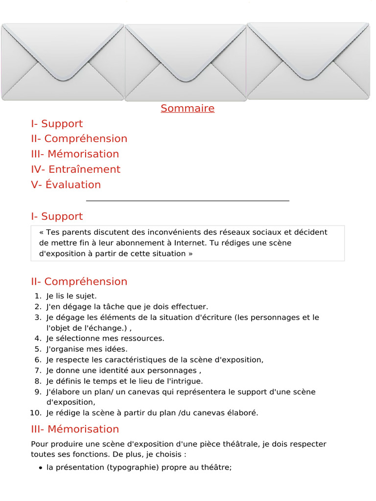 Ecrit 8 1 Produire Une Scene D Exposition 2 | PDF