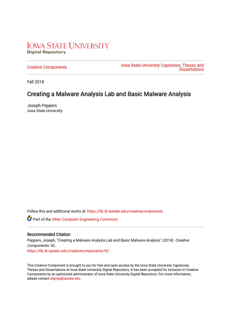 Creating A Malware Analysis Lab and Basic Malware Analysis | PDF ...
