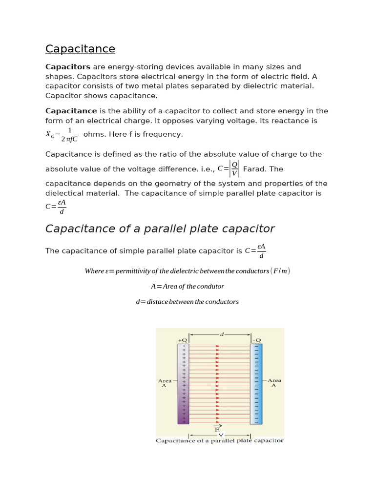 Capacitance and Capacitance of Diff. Configurations | PDF
