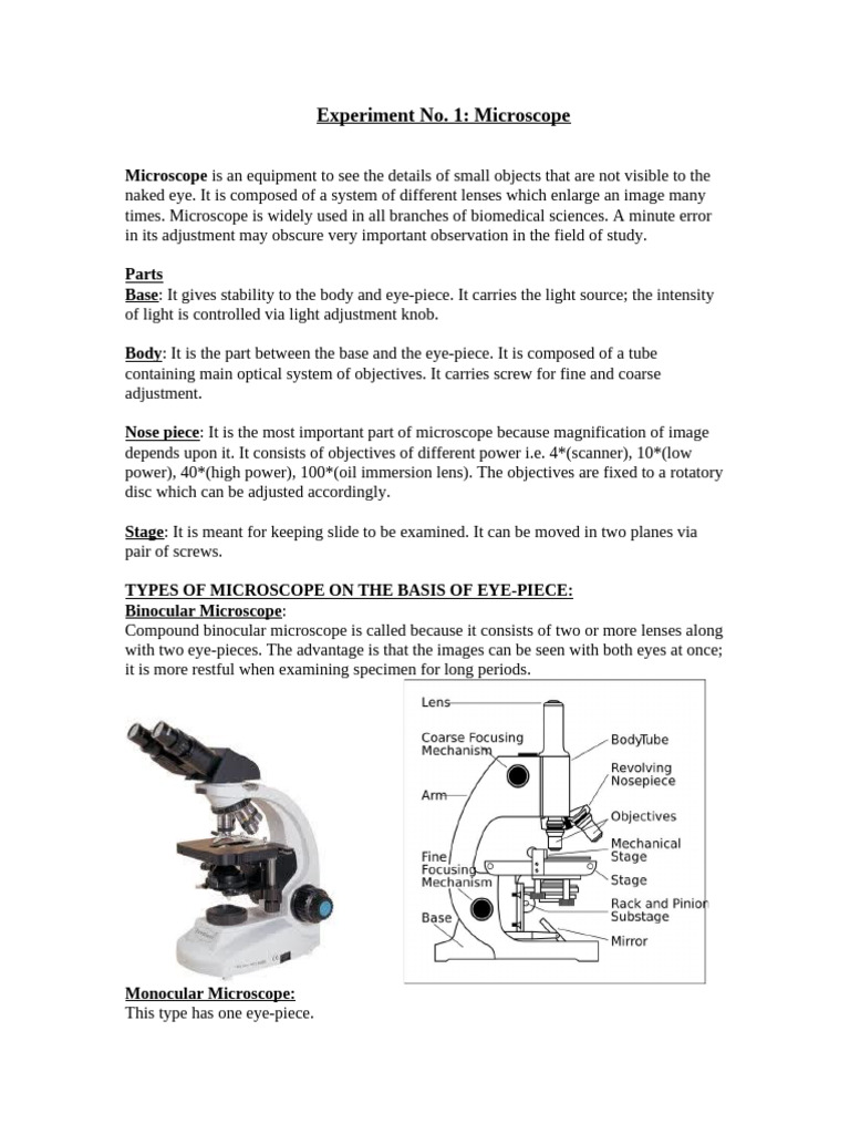 Microscope Skill Lab | PDF
