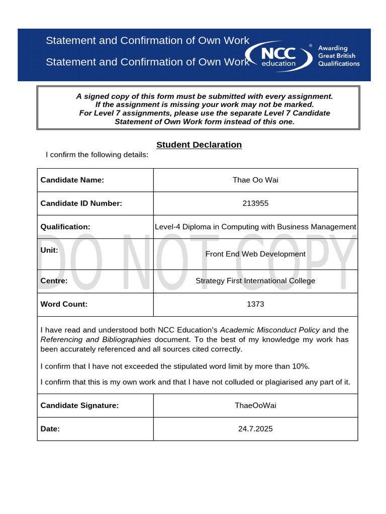 Sample FEWD Document | PDF