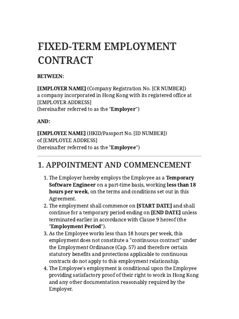 Employment Contract Temporary Staff | PDF | Employment | Trade Secret