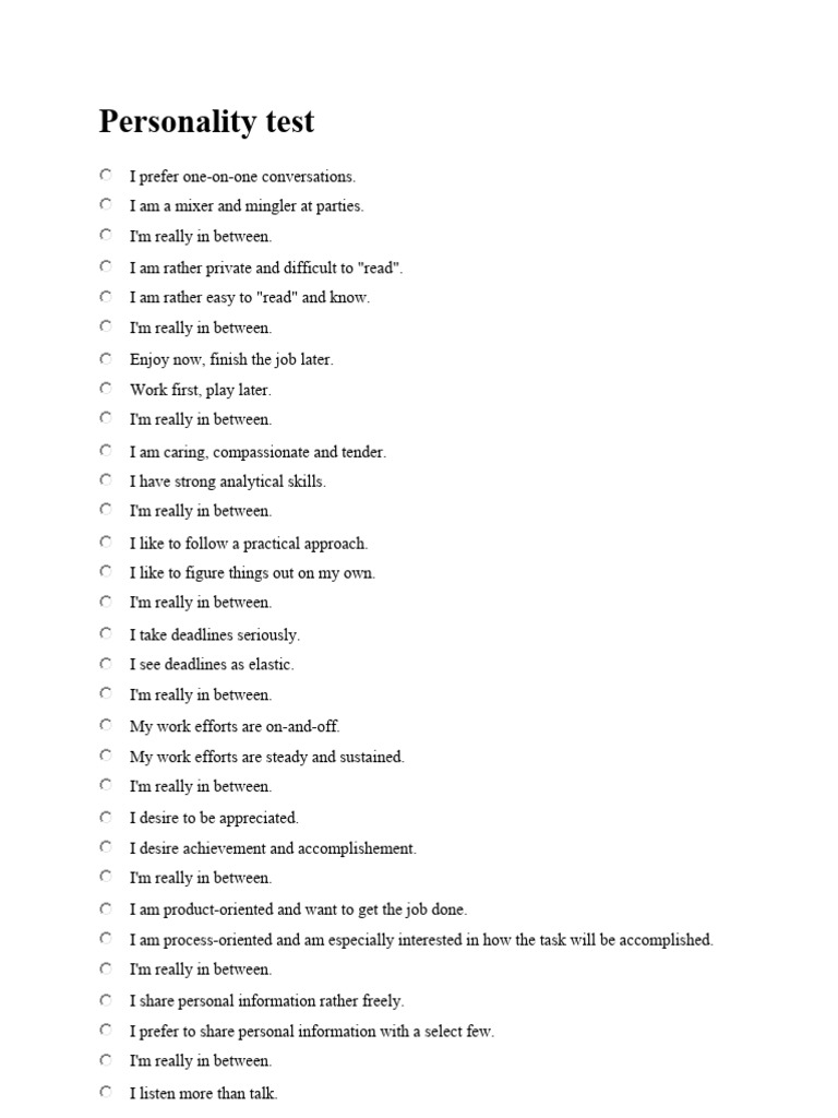 Personality Test From NET | PDF | Extraversion And Introversion ...