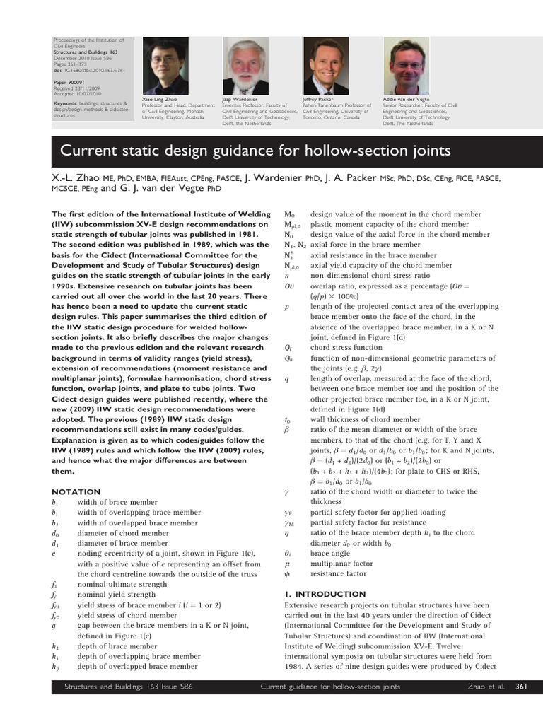Current Static Design Guidance For Hollo | PDF | Truss | Bending