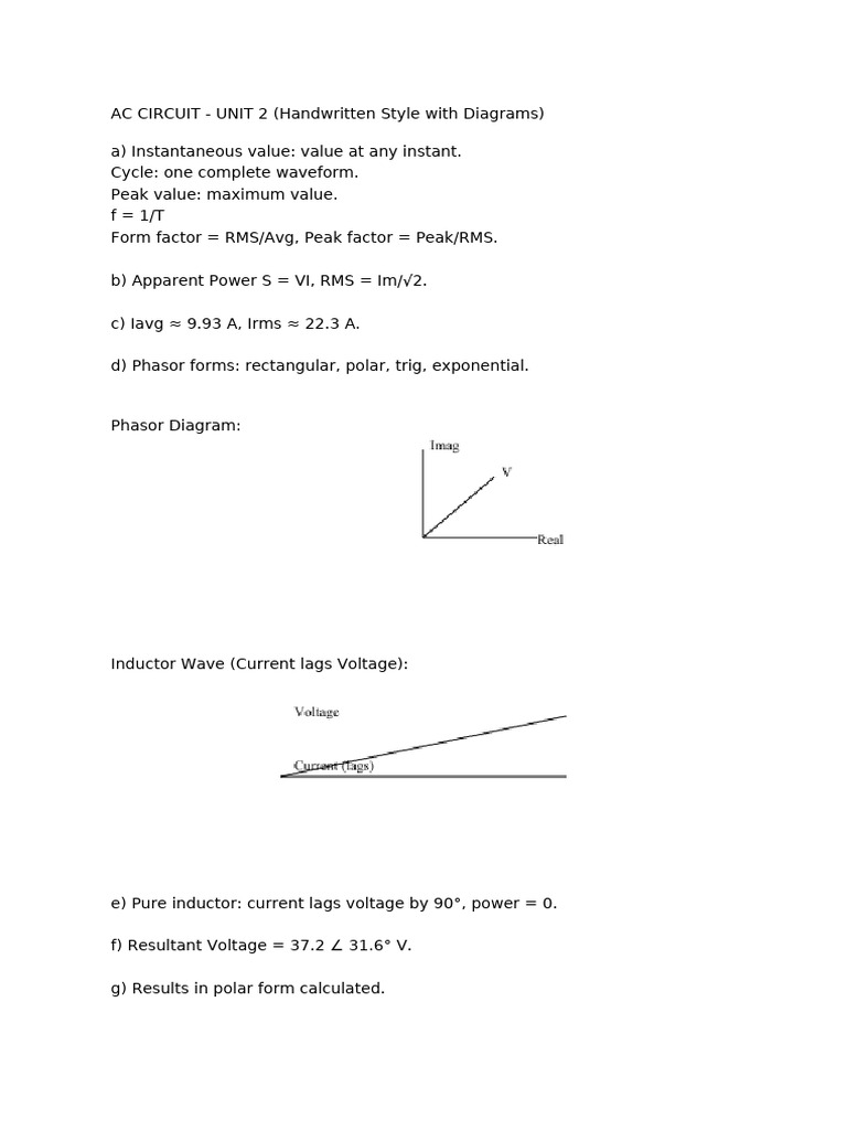 AC Circuit Handwritten Diagram | PDF