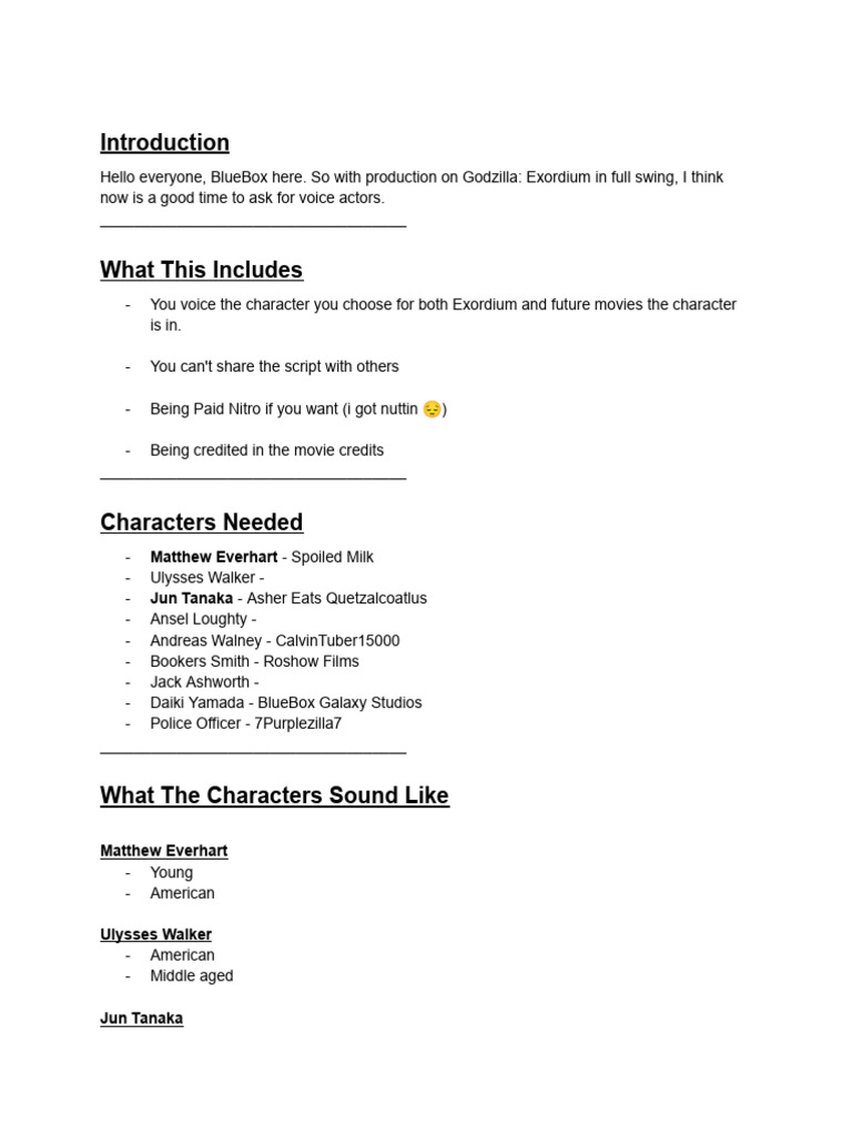 VA Casting | PDF