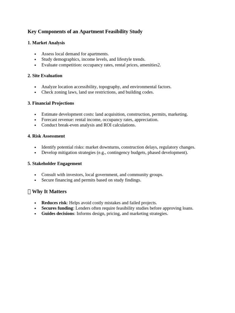Key Components of An Apartment Feasibility Study | PDF
