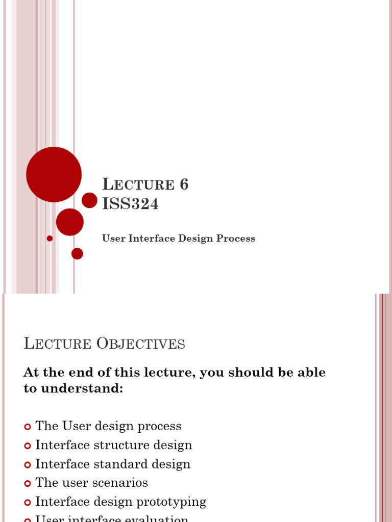 ISS324 Lecture 6 User Interface Design Process | PDF | User Interface ...