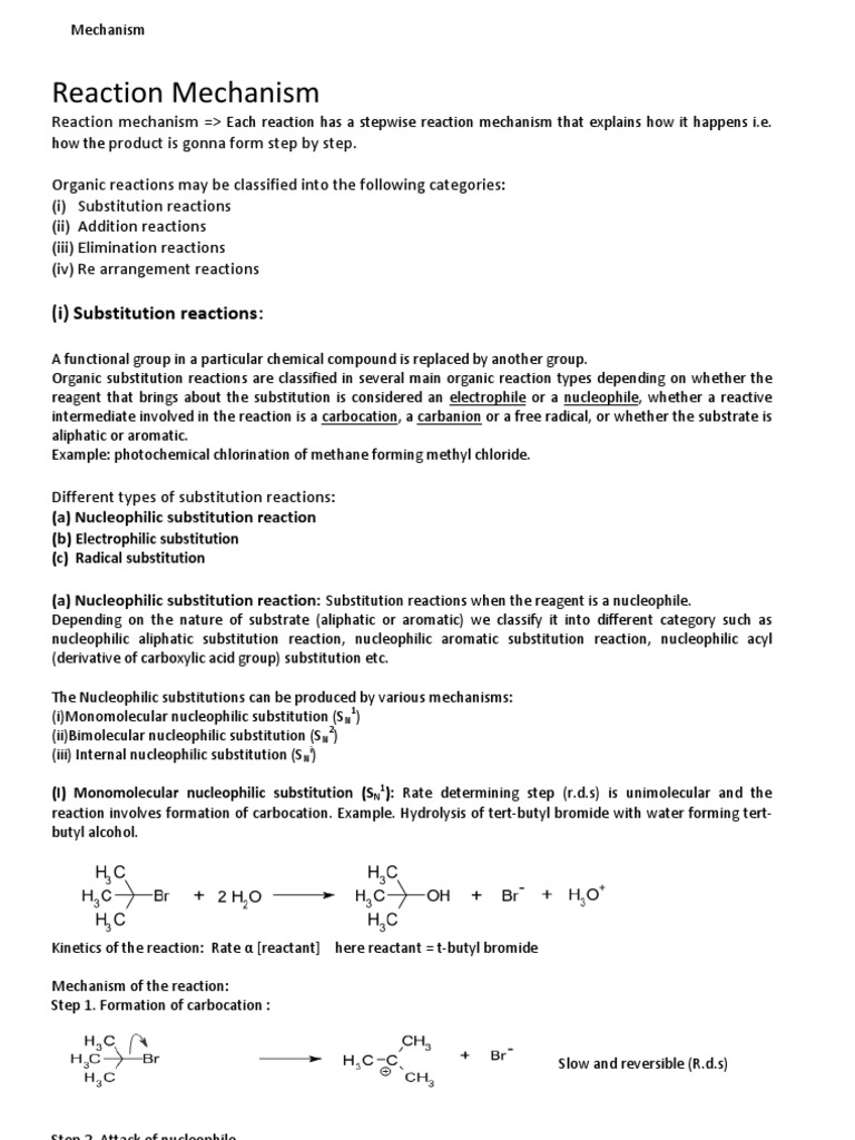 Reaction Mechanism | PDF | Chemical Reactions | Organic Reactions