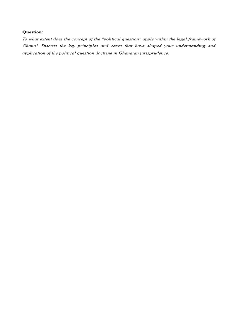 Political Question Doctrine - Essay | PDF