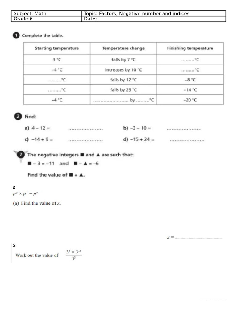 Math Grade 6 | PDF