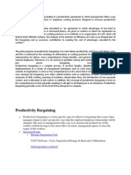 A Form of Collective Bargaining Leading To A Productivity Agreement in Which Management Offers A Pay Raise in Exchange For Alterations To Employee Working Practices Designed To Increase Productivity