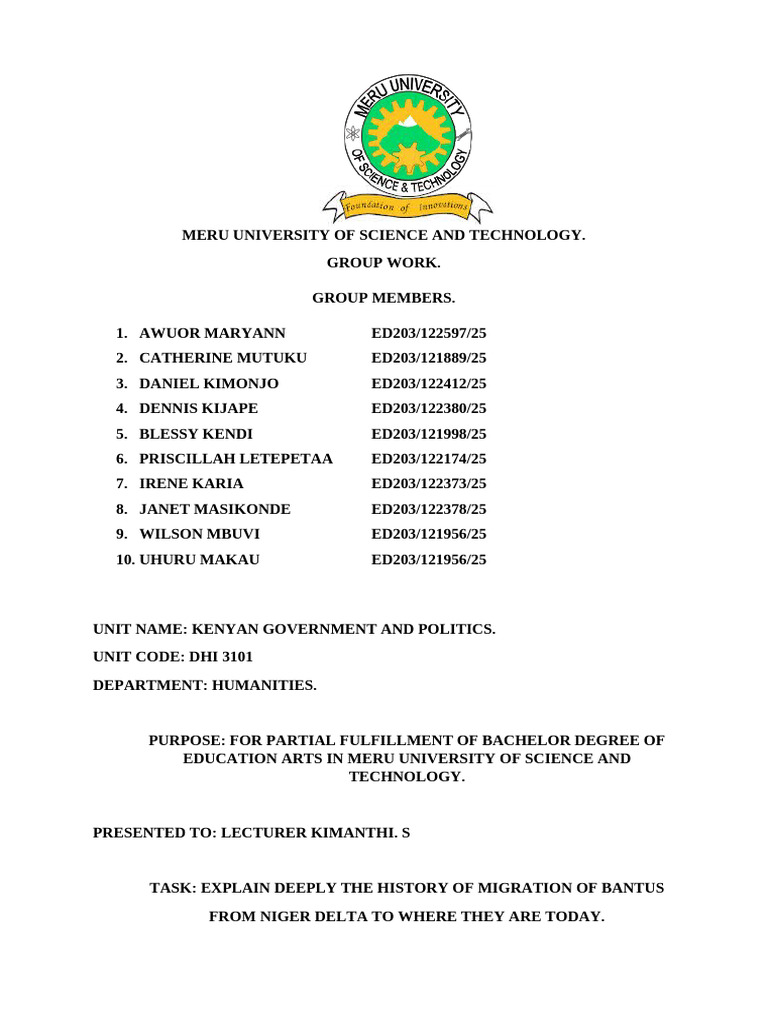 Meru University of Science and Technology | PDF