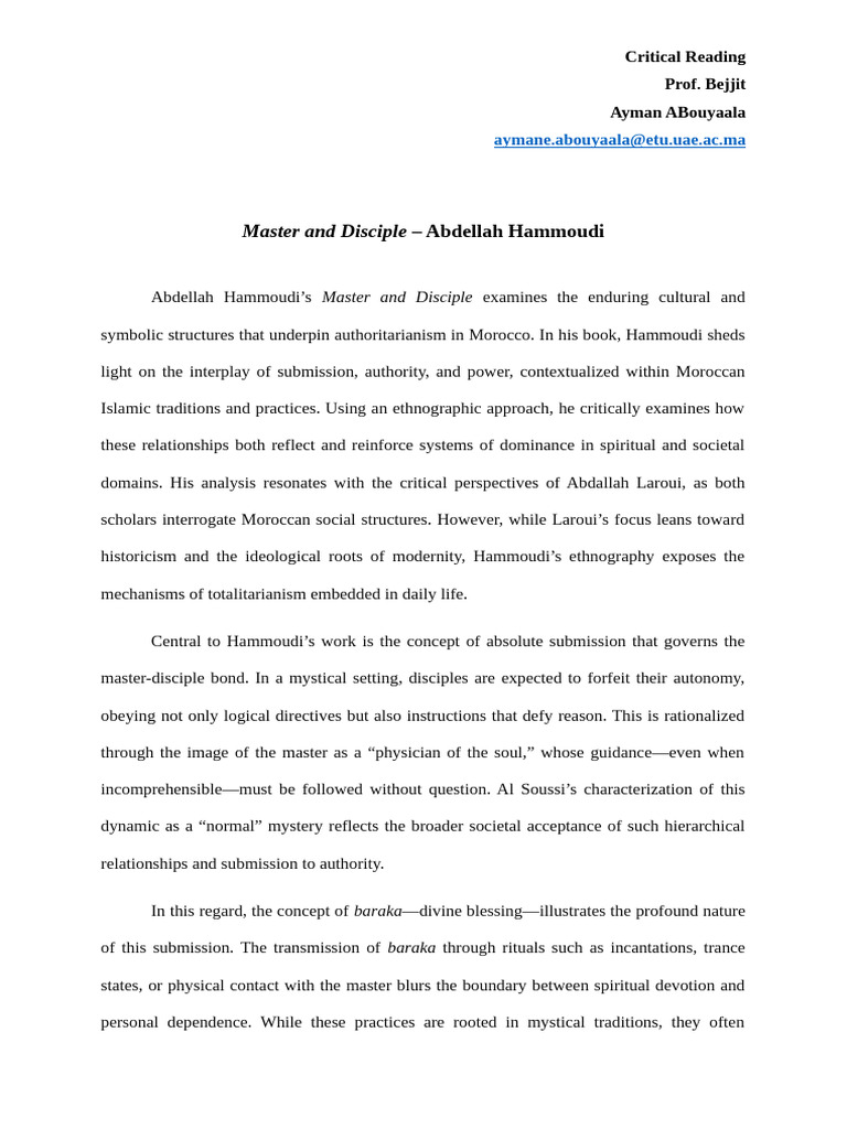 7) Master and Disciple Article | PDF | Authoritarianism