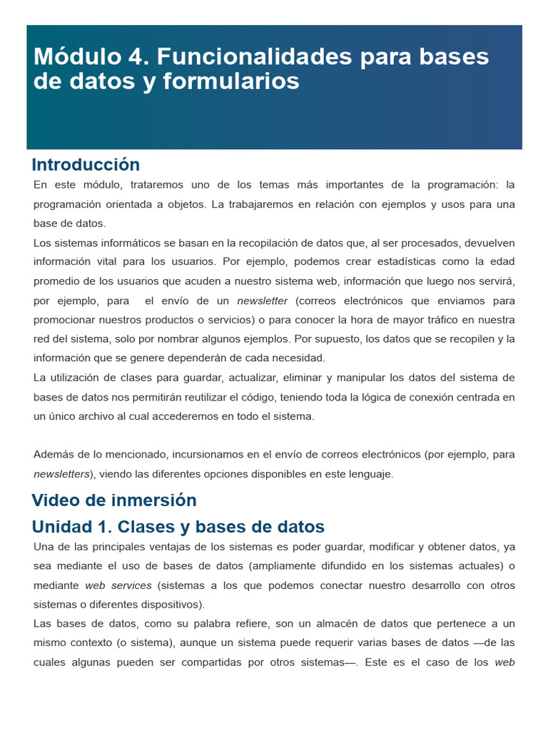 Programacion Web Modulo4 | PDF