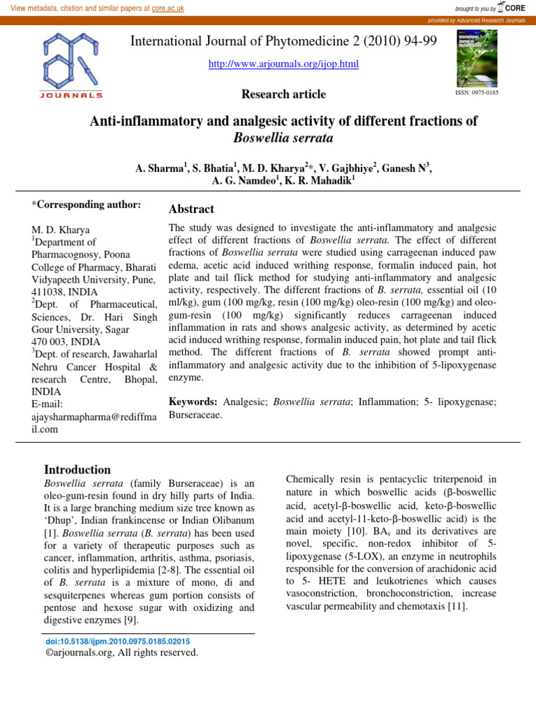 Anti Inflammatory and Analgesic Activity | PDF