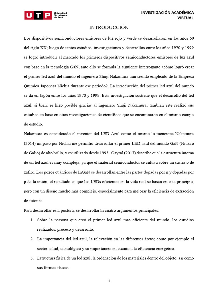 El Primer Led Azul Del Mundo | PDF | Diodo emisor de luz | Ciencias fisicas