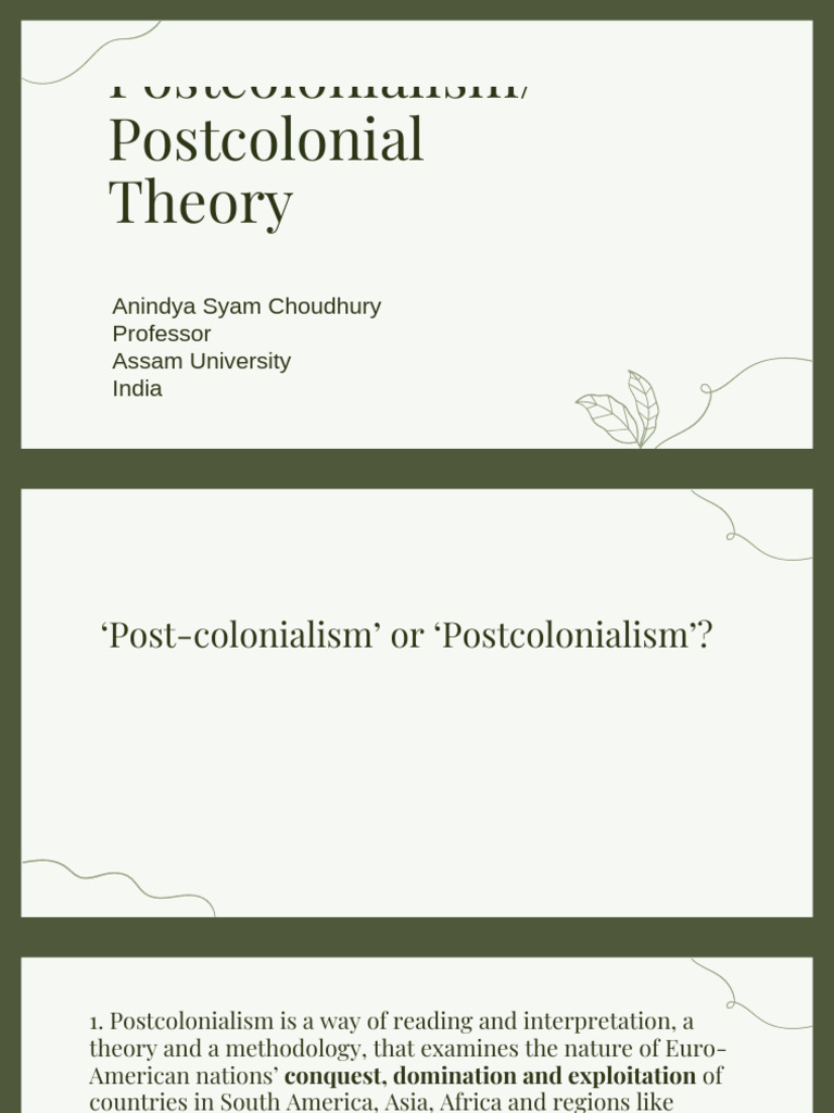 Postcolonialism Postcolonial Theory - PPTX 20260219 215348 0000 | PDF