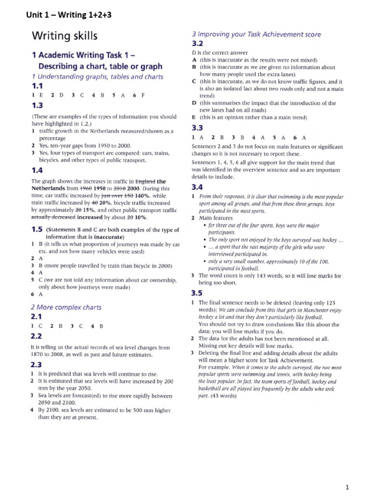 4.0 - 5.5 - Writing Full - Task 1 - Key - Completed | PDF