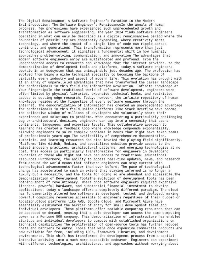 Software Engineer Renaissance | PDF