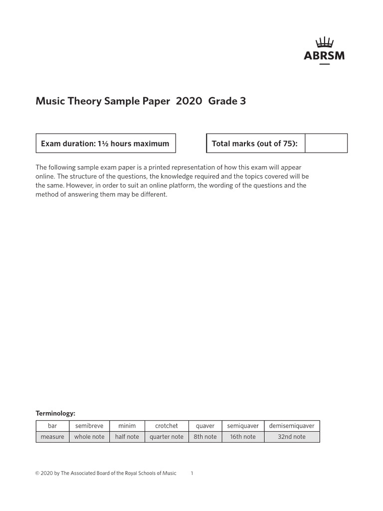 Grade 3 Sample Paper 2020 | PDF