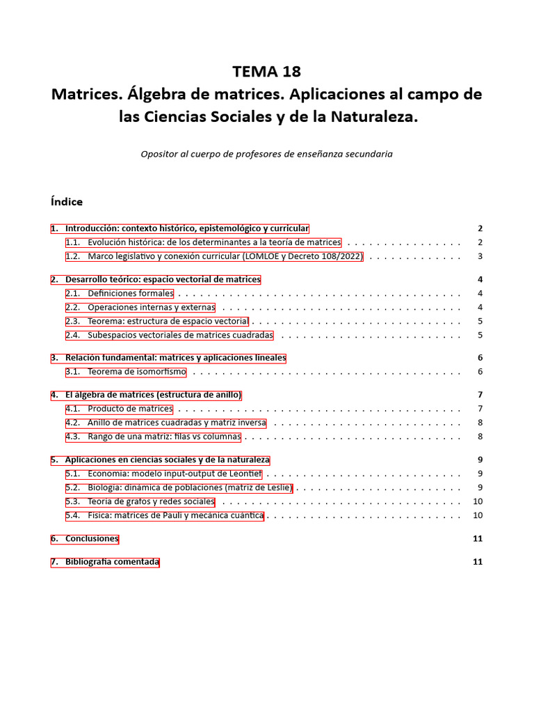 Tema 18 Matrices | PDF | Matriz (Matemáticas) | Espacio vectorial