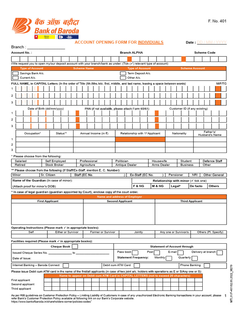 NRI SB Opening Form F 401 | PDF | Identity Document | Banks