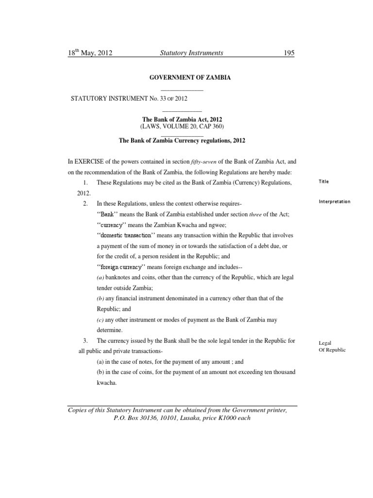 Constitution Of Zambia Act No. 2 Of 2016 Pdf