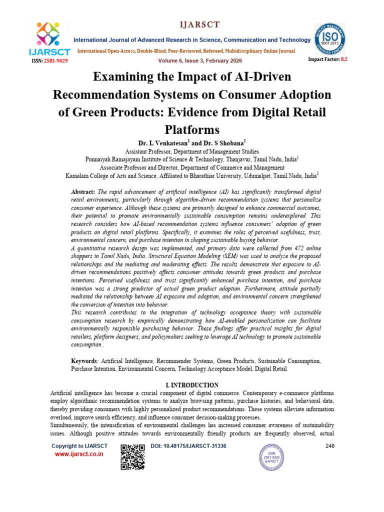 Examining The Impact of AI-Driven Recommendation Systems On Consumer ...