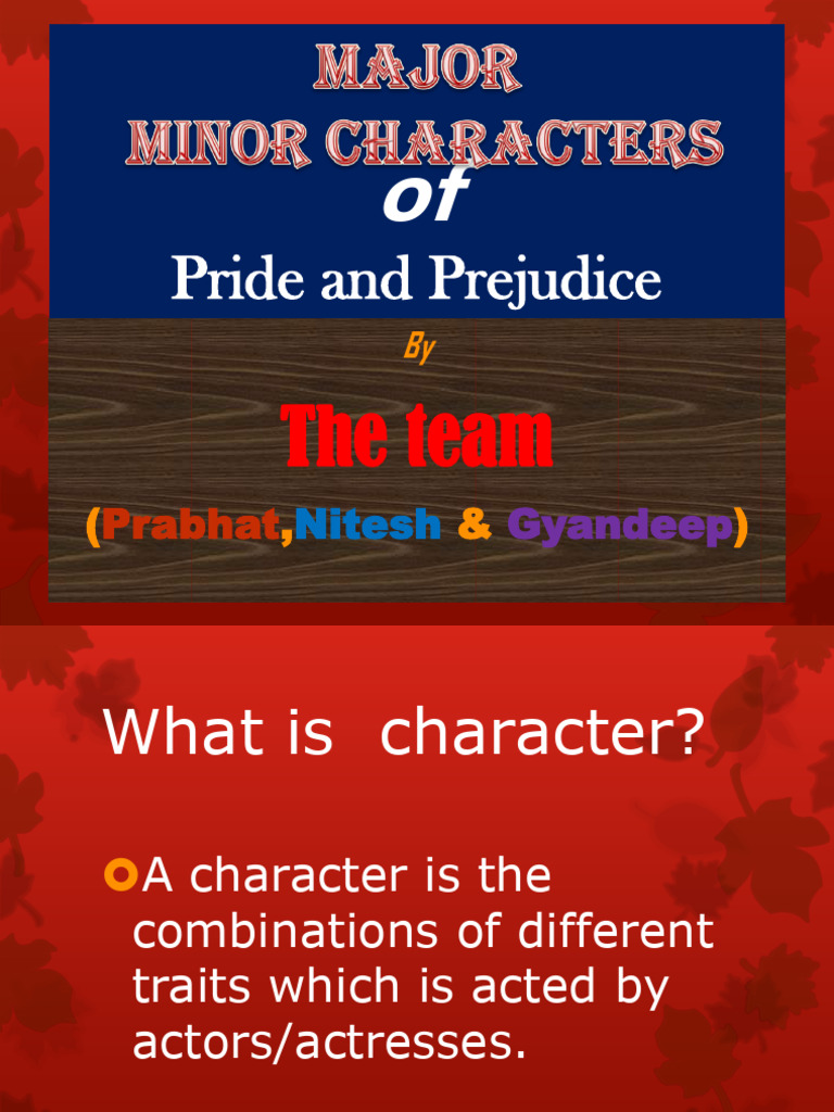 English Minor Characters | PDF | Pride And Prejudice | Mr. Darcy