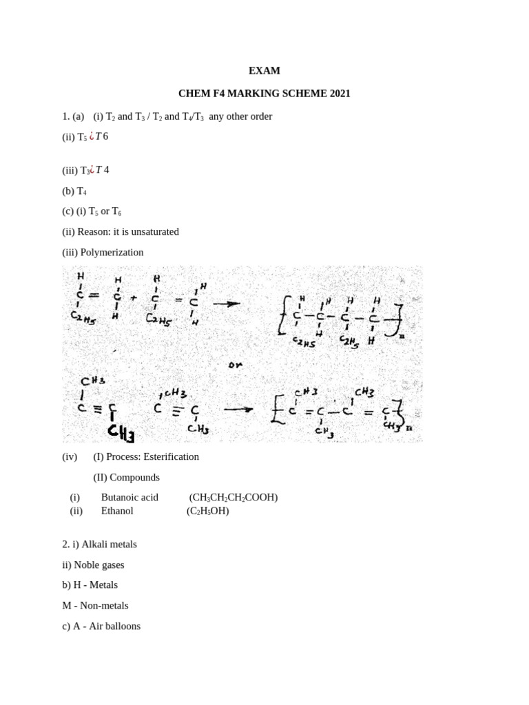 Set1 Chem Ms MidTerm 1 2021 Teacher - Co .Ke F4 Exam | PDF | Ion ...